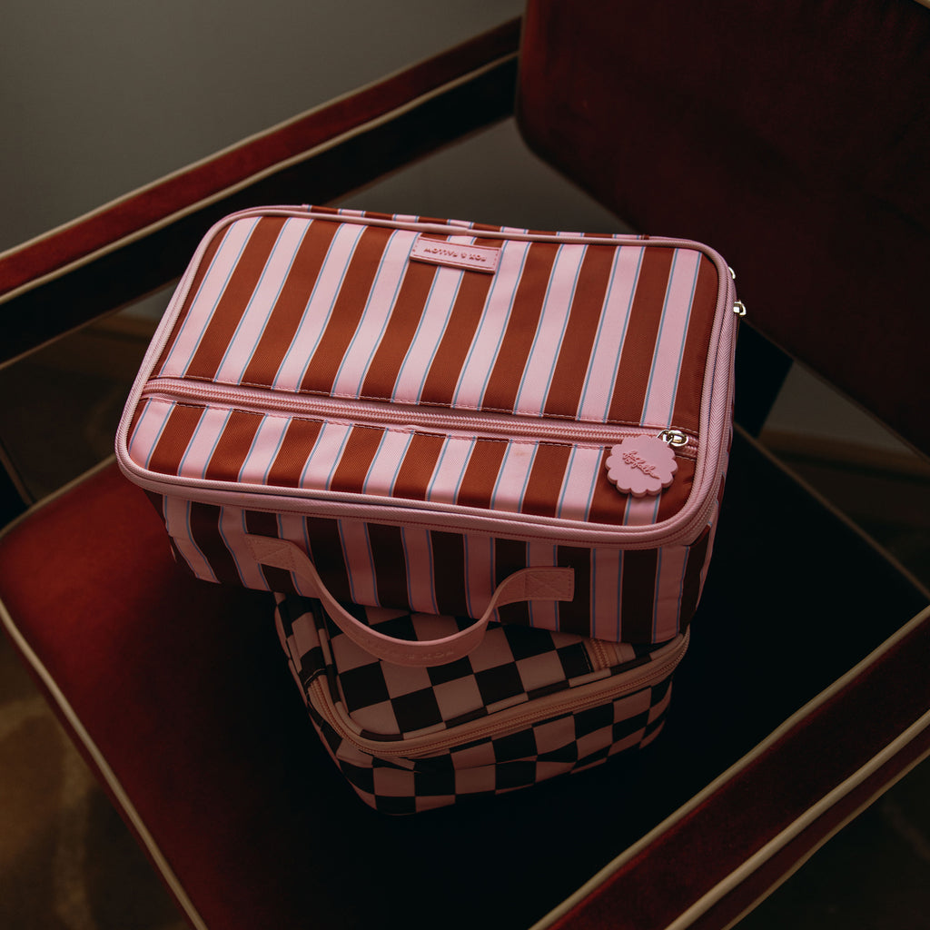 Burgundy Stripe Large Lunch Bag - PRE-ORDER (APRIL)