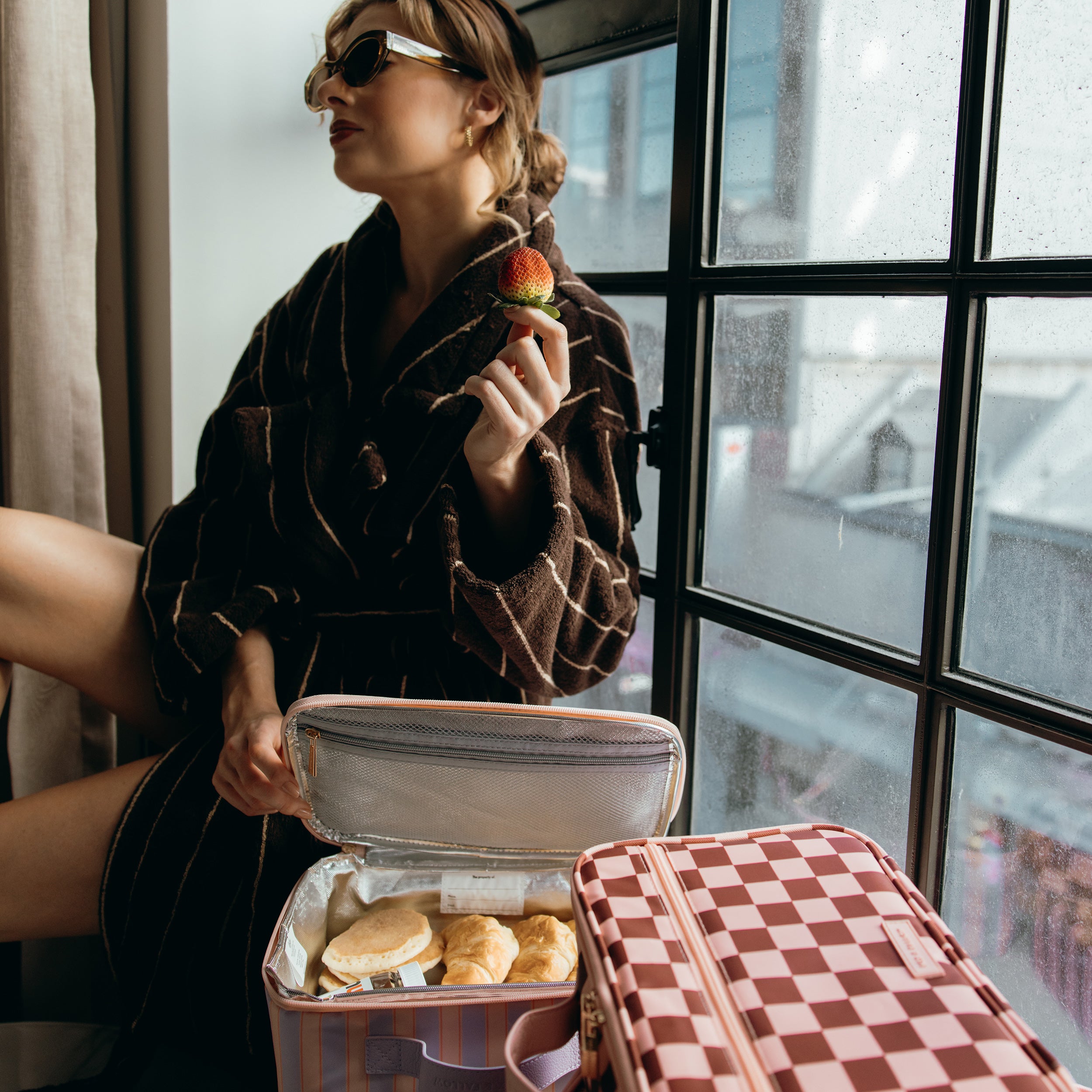 Cherry Check Large Lunch Bag - PRE-ORDER (JUNE)