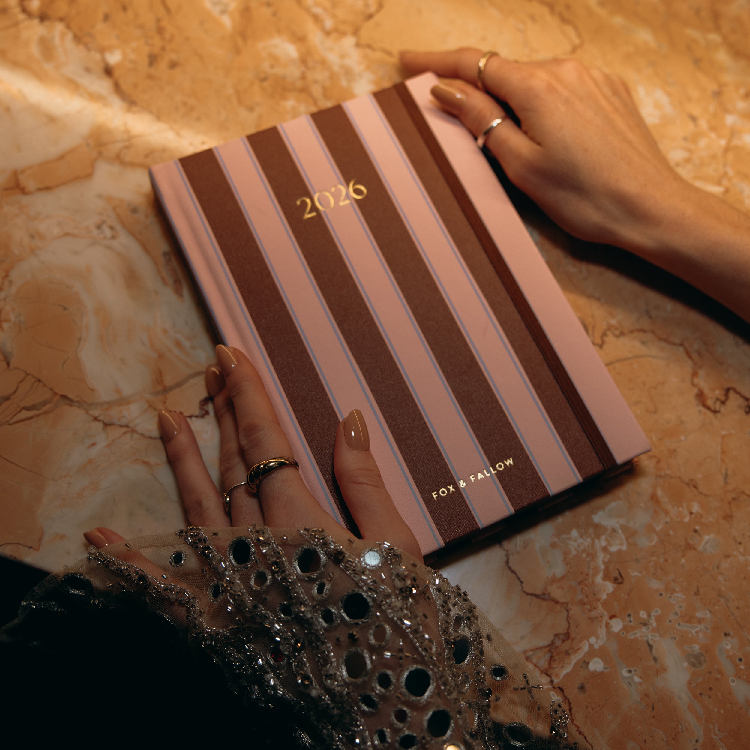 2026 A5 Vertical Planner - Burgundy Stripe - SOLD OUT