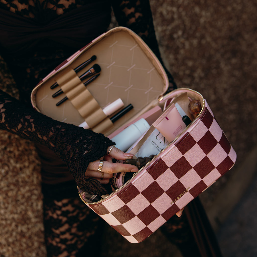 Cherry Check Vanity Case - 'The Classic'