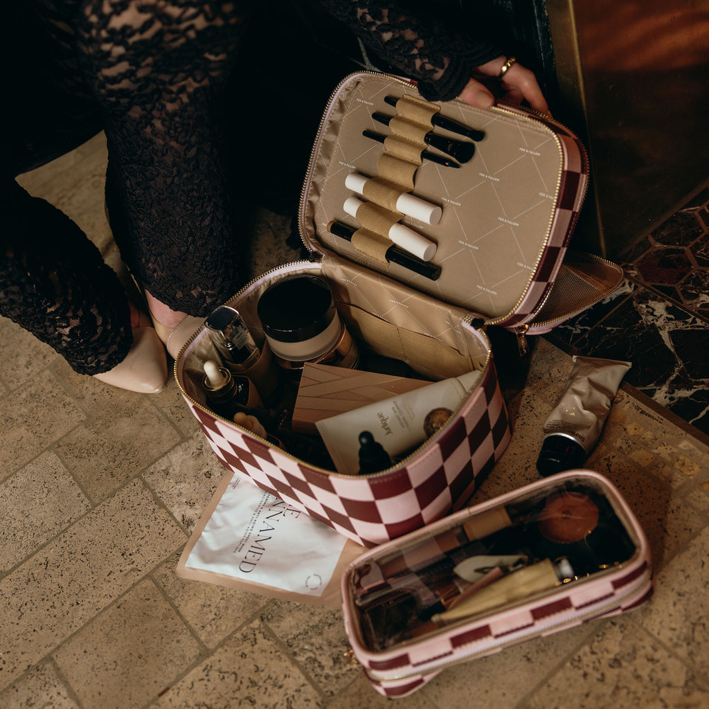 Cherry Check Vanity Case - 'The Classic'