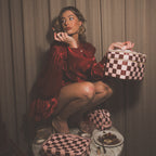 Cherry Check Cosmetic Bag