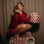 Cherry Check Wash Bag