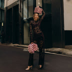 Cherry Check Vanity Case - 'The Classic'