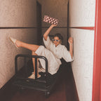 Cherry Check Wash Bag