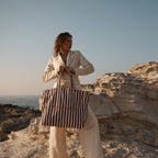 F&F Aesthetic Club Weekend Bag - Chocolate Stripe