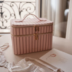 Rosé Pinstripe Vanity Case - 'The Classic'