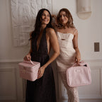 Rosé Pinstripe Cosmetic Bag