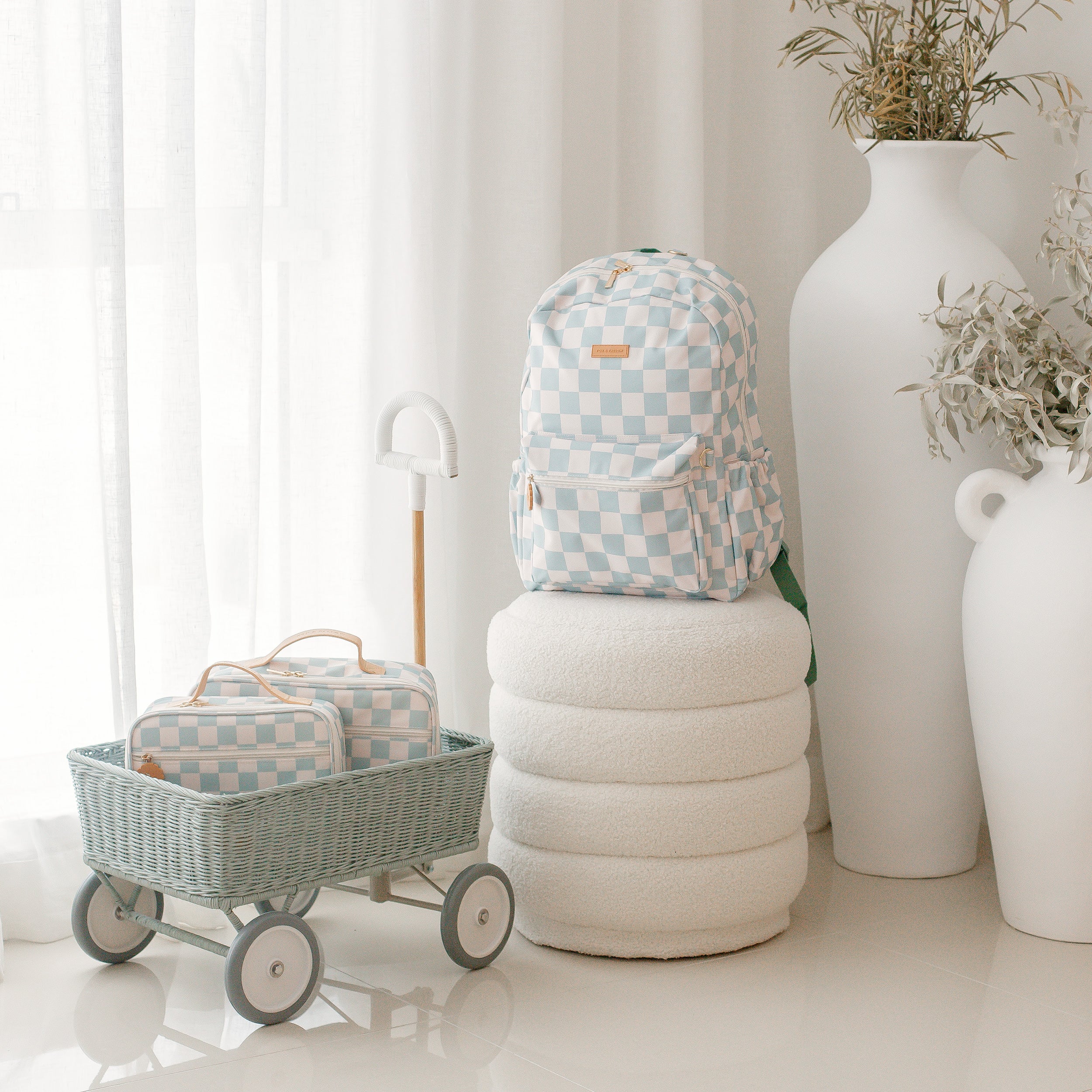 Sage Check Large Lunch Bag - PRE-ORDER (APRIL)