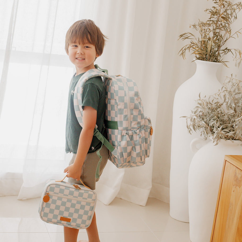 Sage Check Backpack