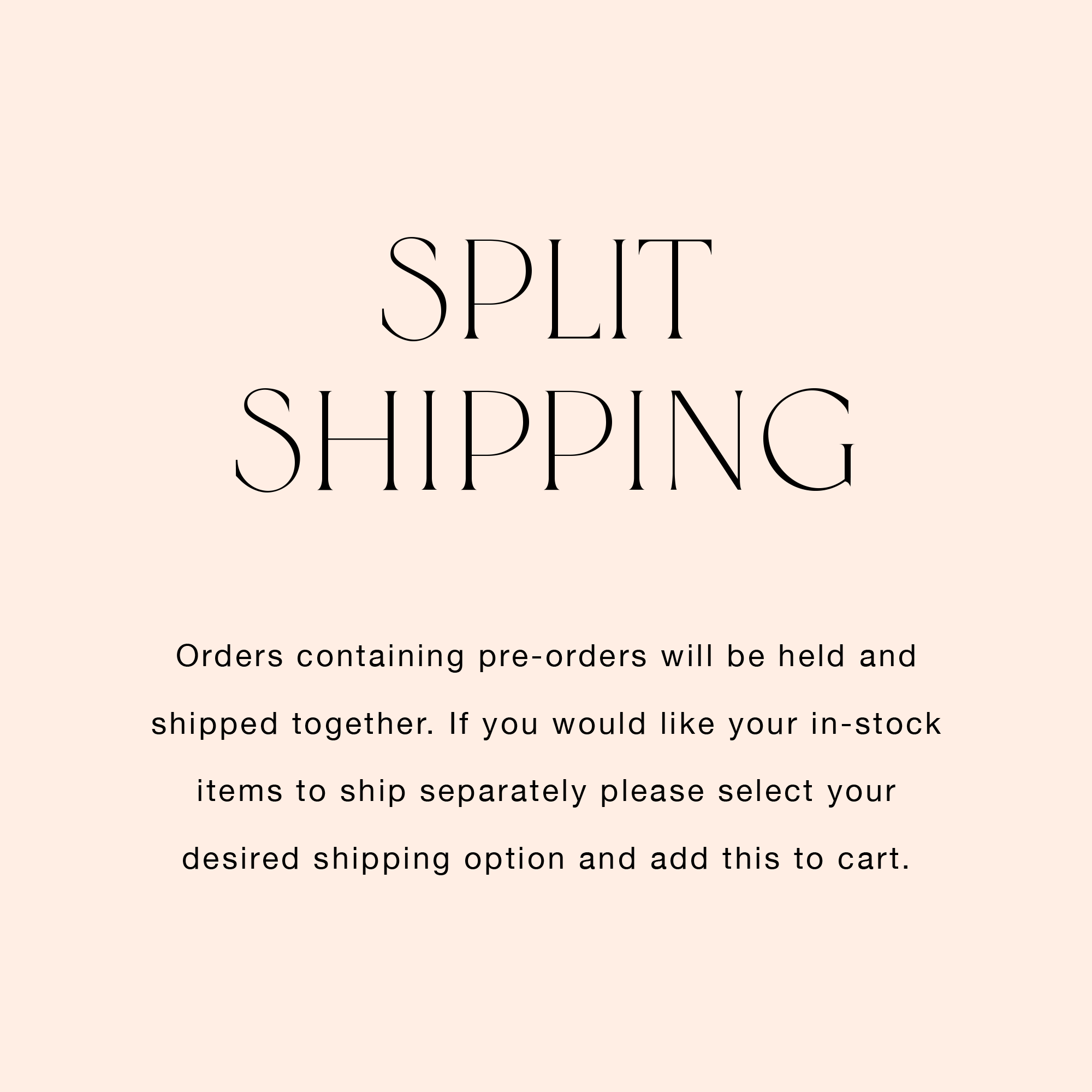 Split Shipping - Australia
