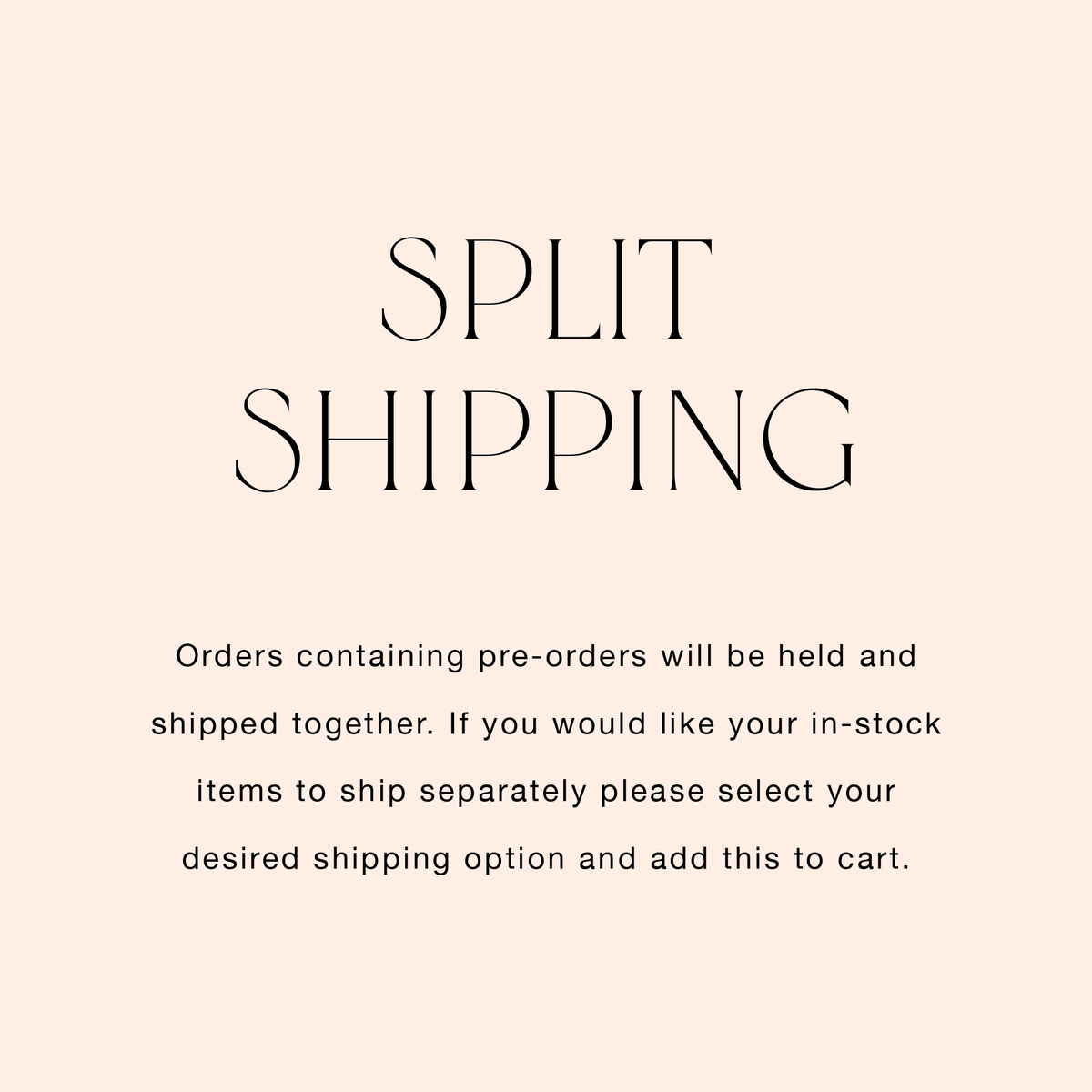 Split Shipping - Australia/New Zealand - Wholesale– Fox & Fallow