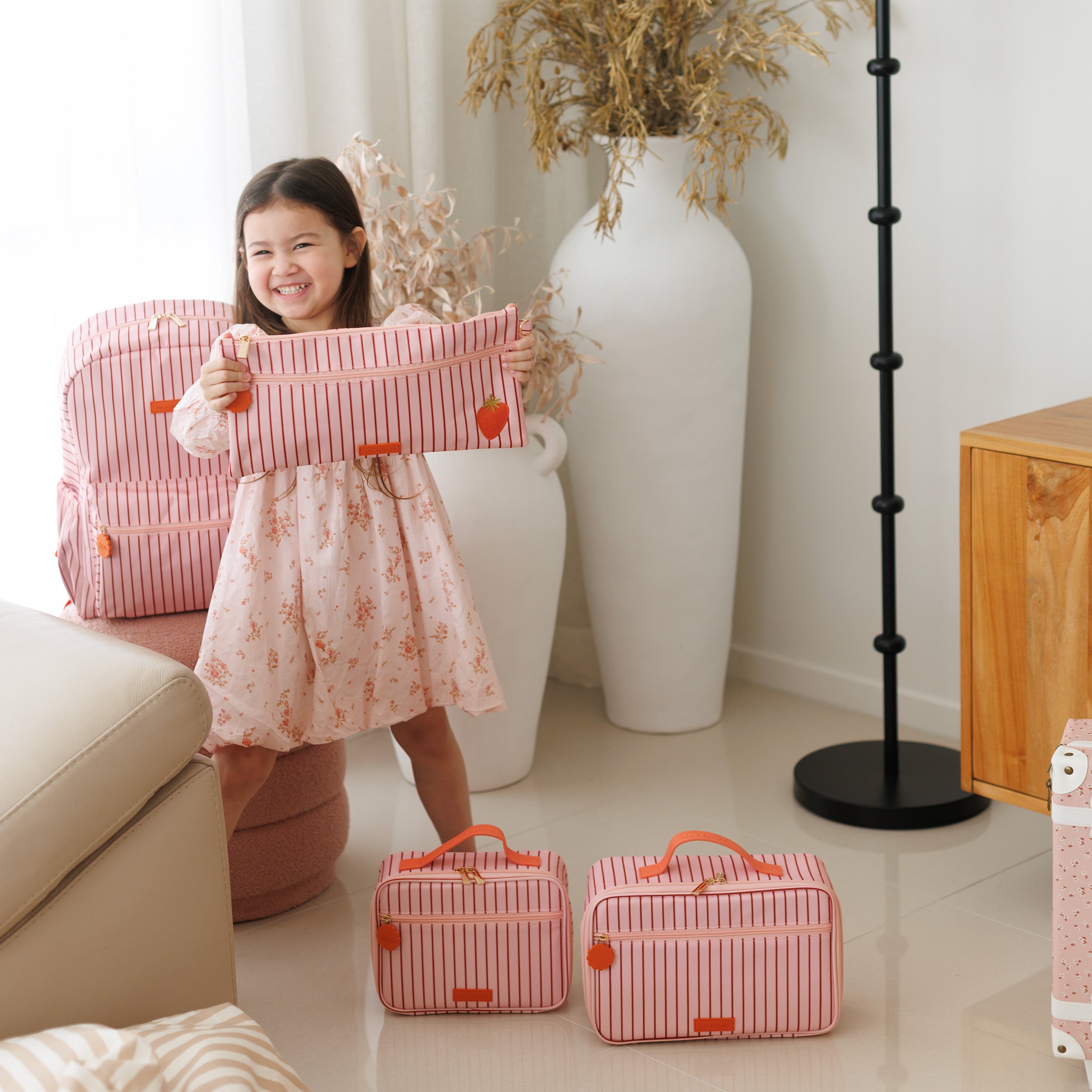 Strawberry Stripe Large Lunch Bag - PRE-ORDER (JUNE)