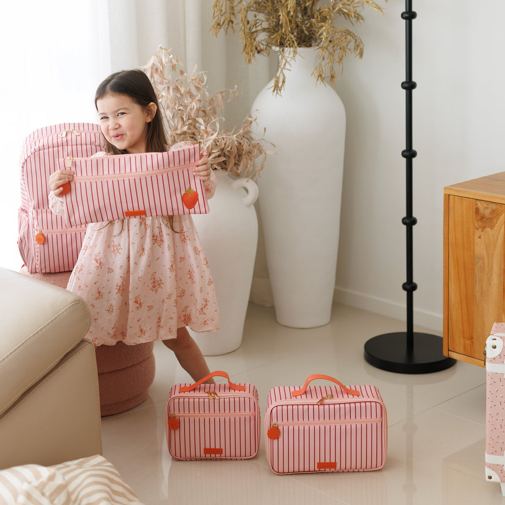 Strawberry Stripe Large Lunch Bag - PRE-ORDER (JUNE)