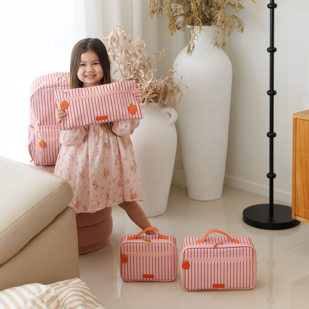 Strawberry Stripe Large Lunch Bag - PRE-ORDER (JUNE)