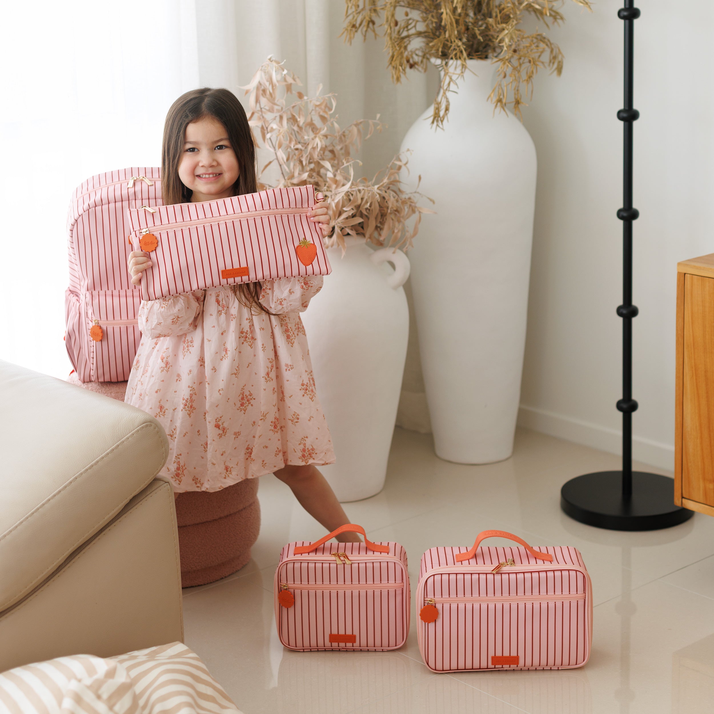 Strawberry Stripe Large Lunch Bag - PRE-ORDER (JUNE)