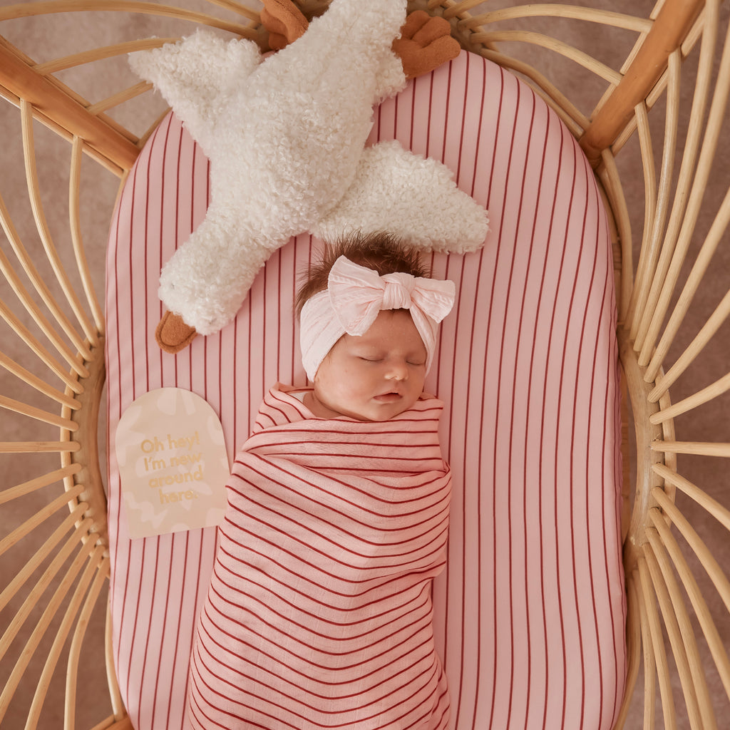 Strawberry Stripe Muslin Wrap Swaddle