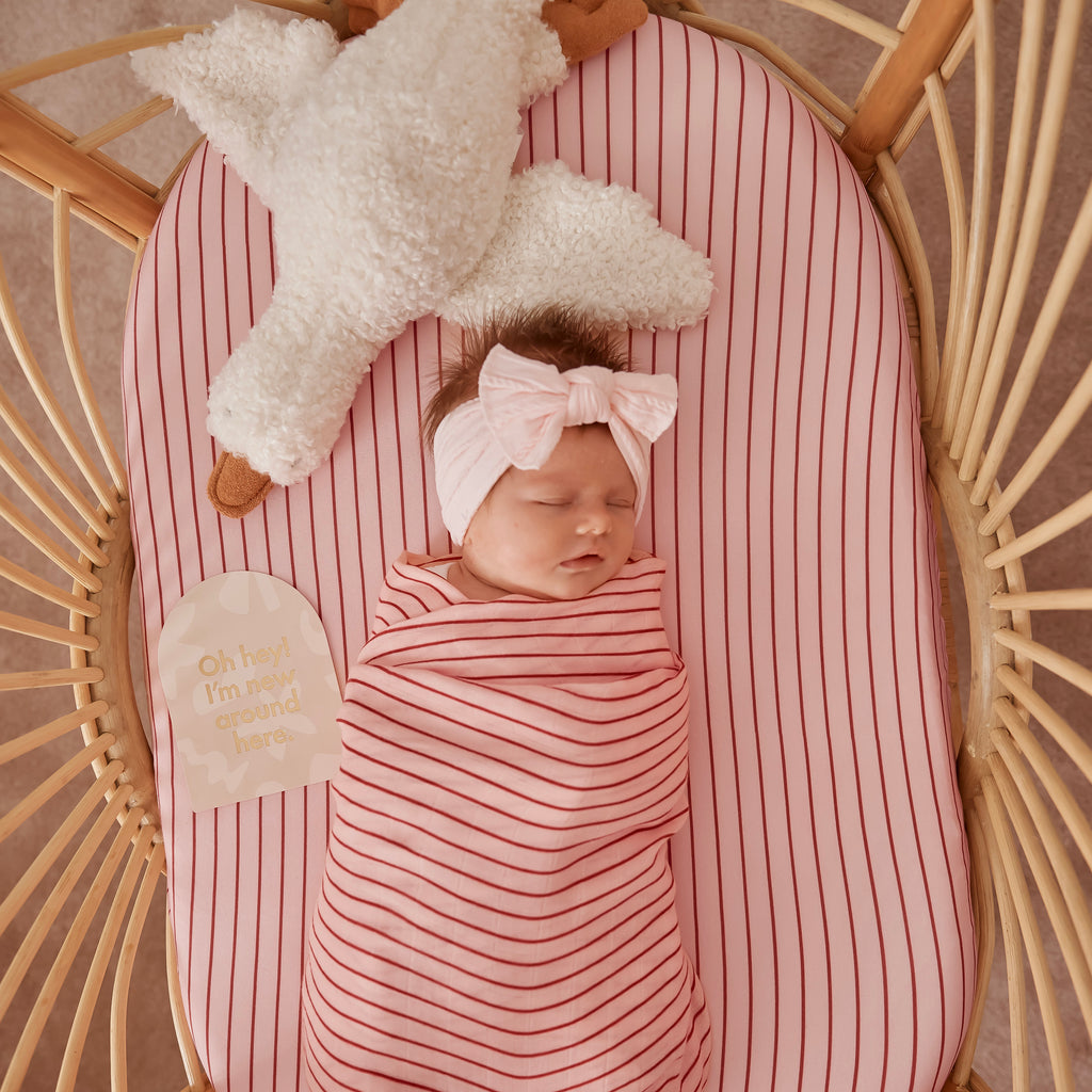 Strawberry Stripe Muslin Wrap Swaddle