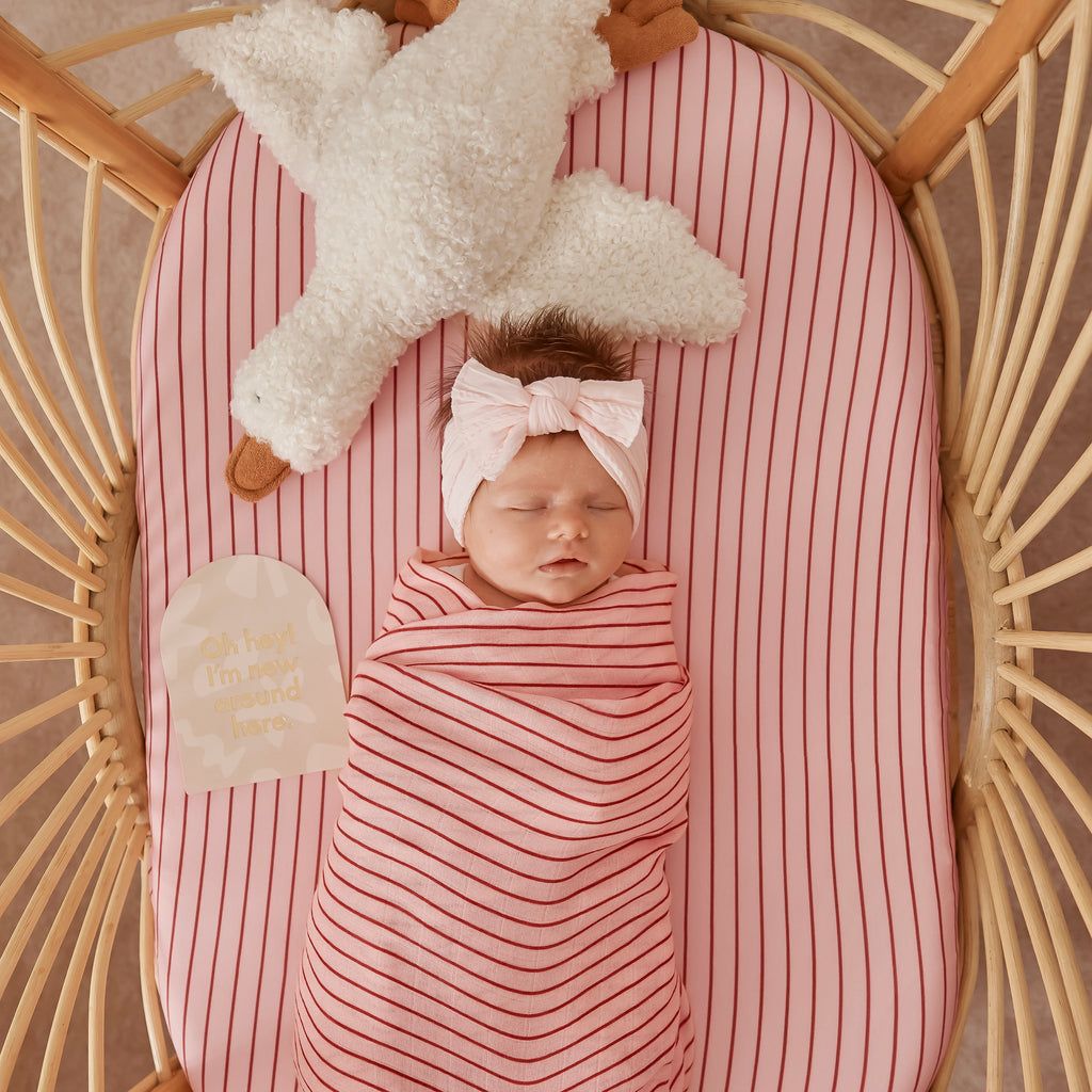 Strawberry Stripe Muslin Wrap Swaddle