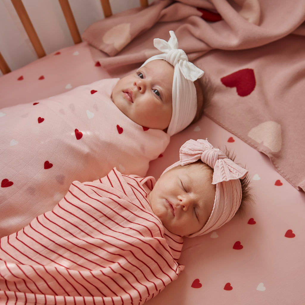 Strawberry Stripe Muslin Wrap Swaddle