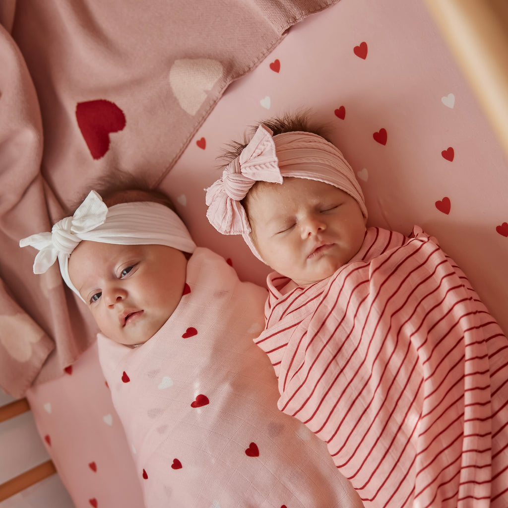 Strawberry Stripe Muslin Wrap Swaddle