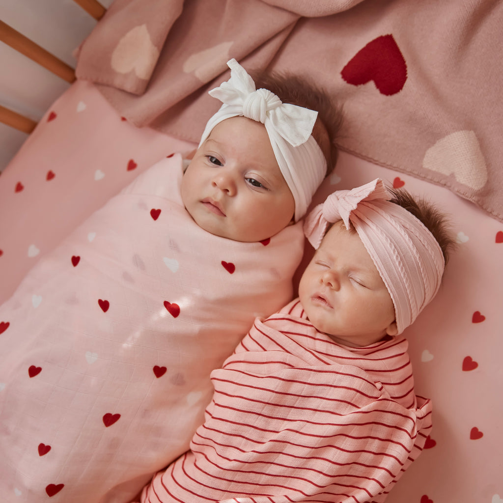 Strawberry Stripe Muslin Wrap Swaddle