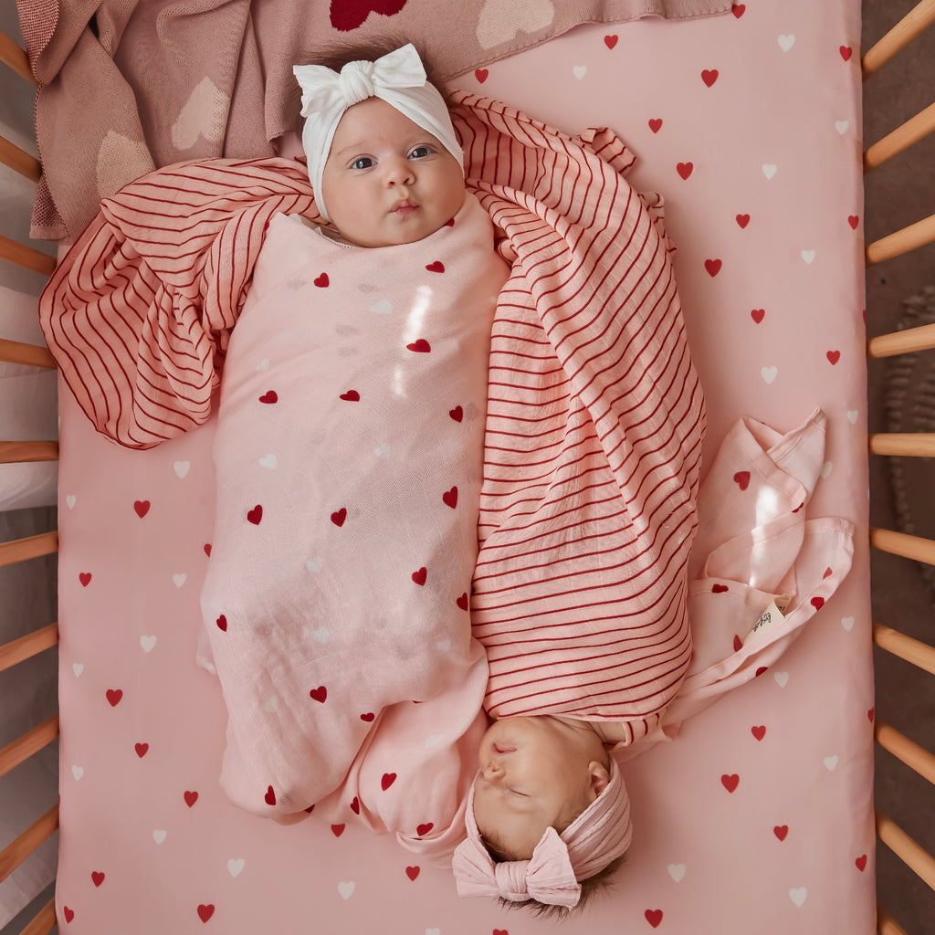 Strawberry Stripe Muslin Wrap Swaddle