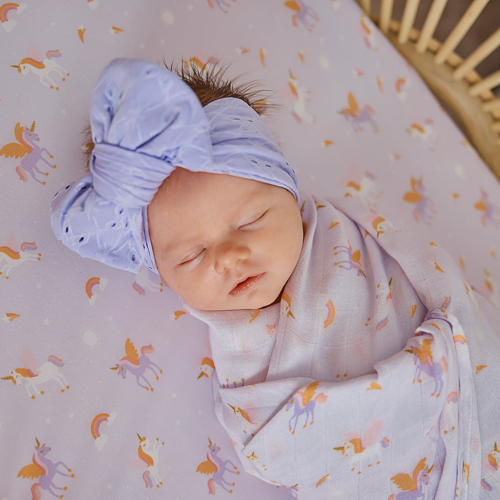 Unicorns Organic Fitted Cot Sheet