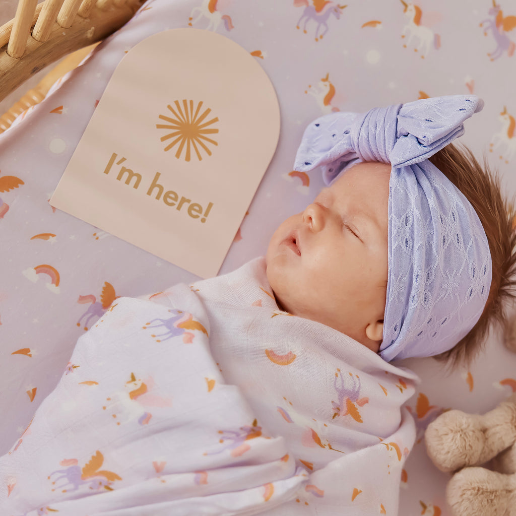 Unicorns Organic Fitted Cot Sheet