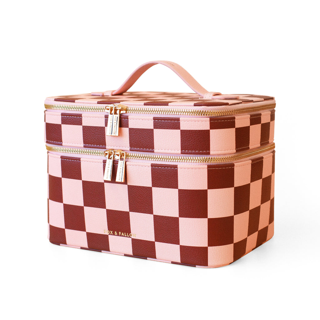 Cherry Check Vanity Case - 'The Classic'