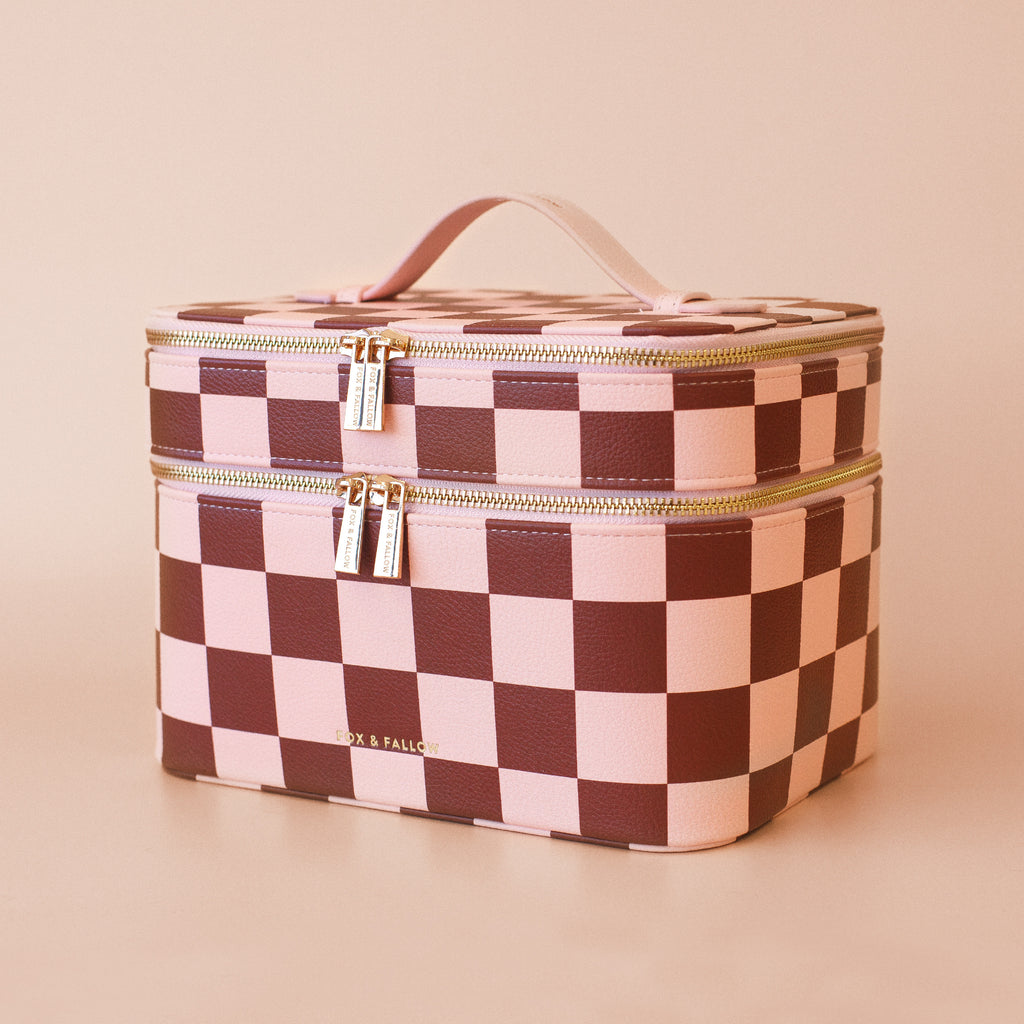 Cherry Check Vanity Case - 'The Classic'