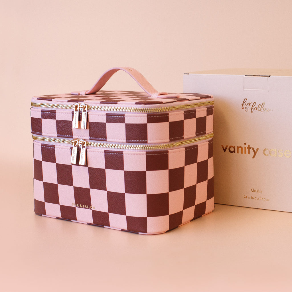 Cherry Check Vanity Case - 'The Classic'