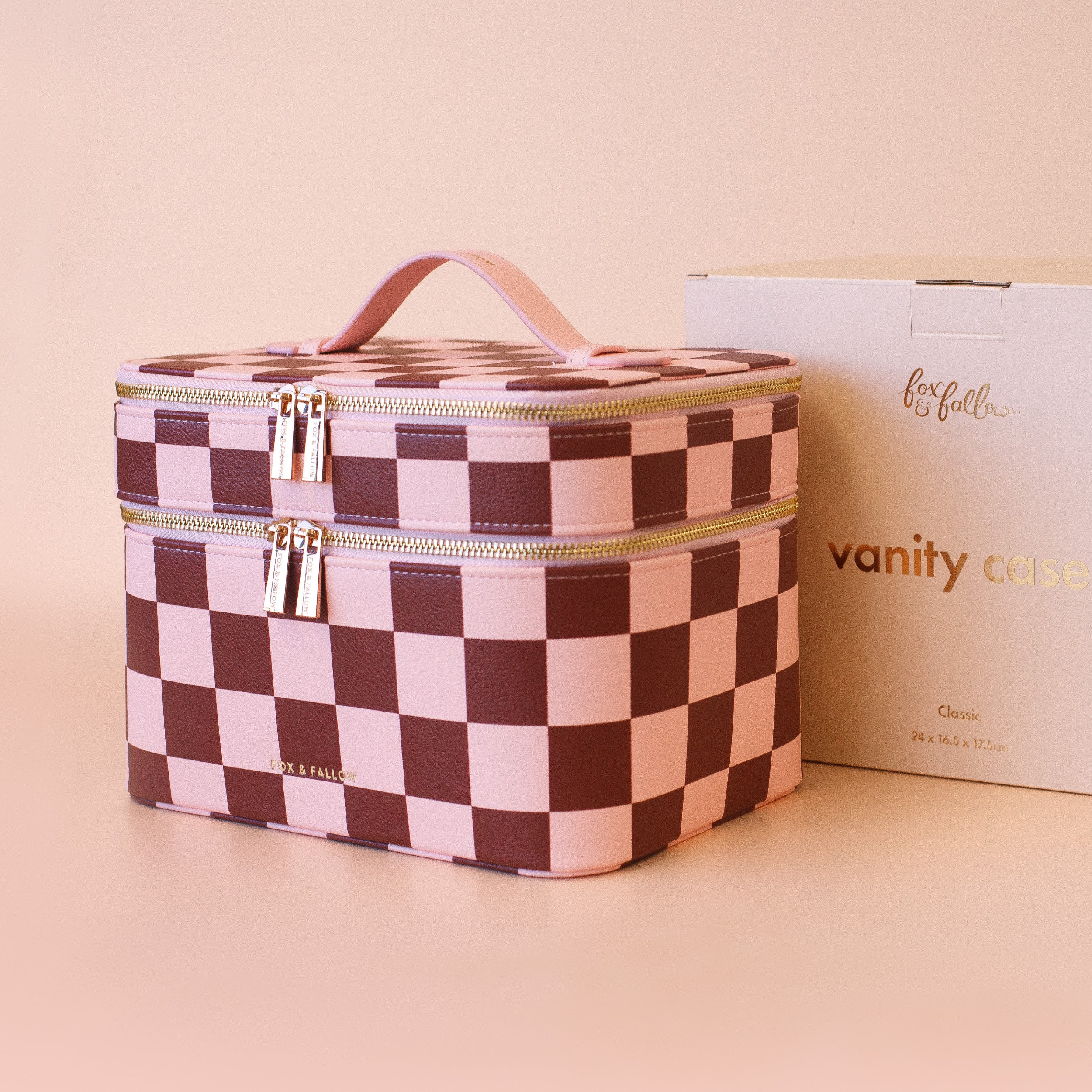 Cherry Check Vanity Case - 'The Classic'