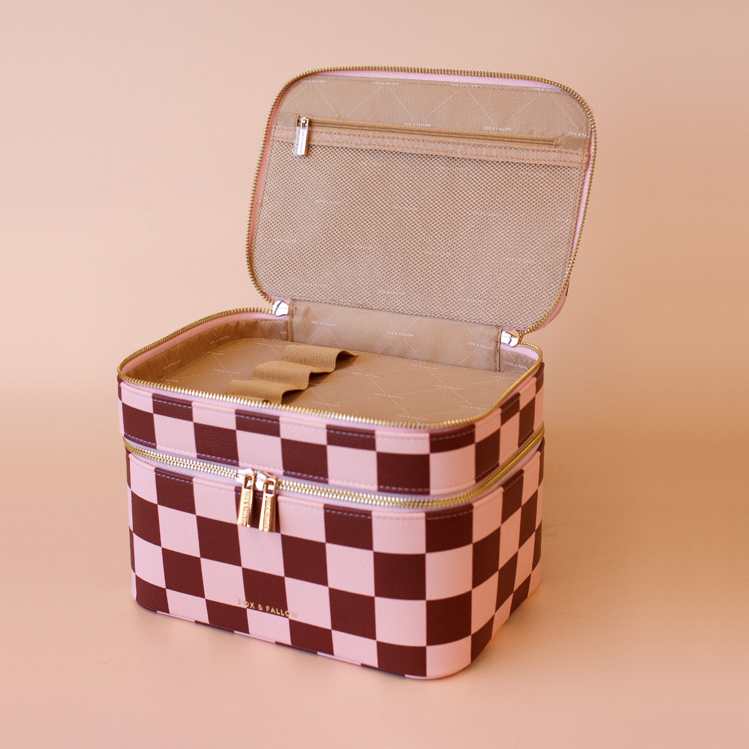 Cherry Check Vanity Case - 'The Classic'