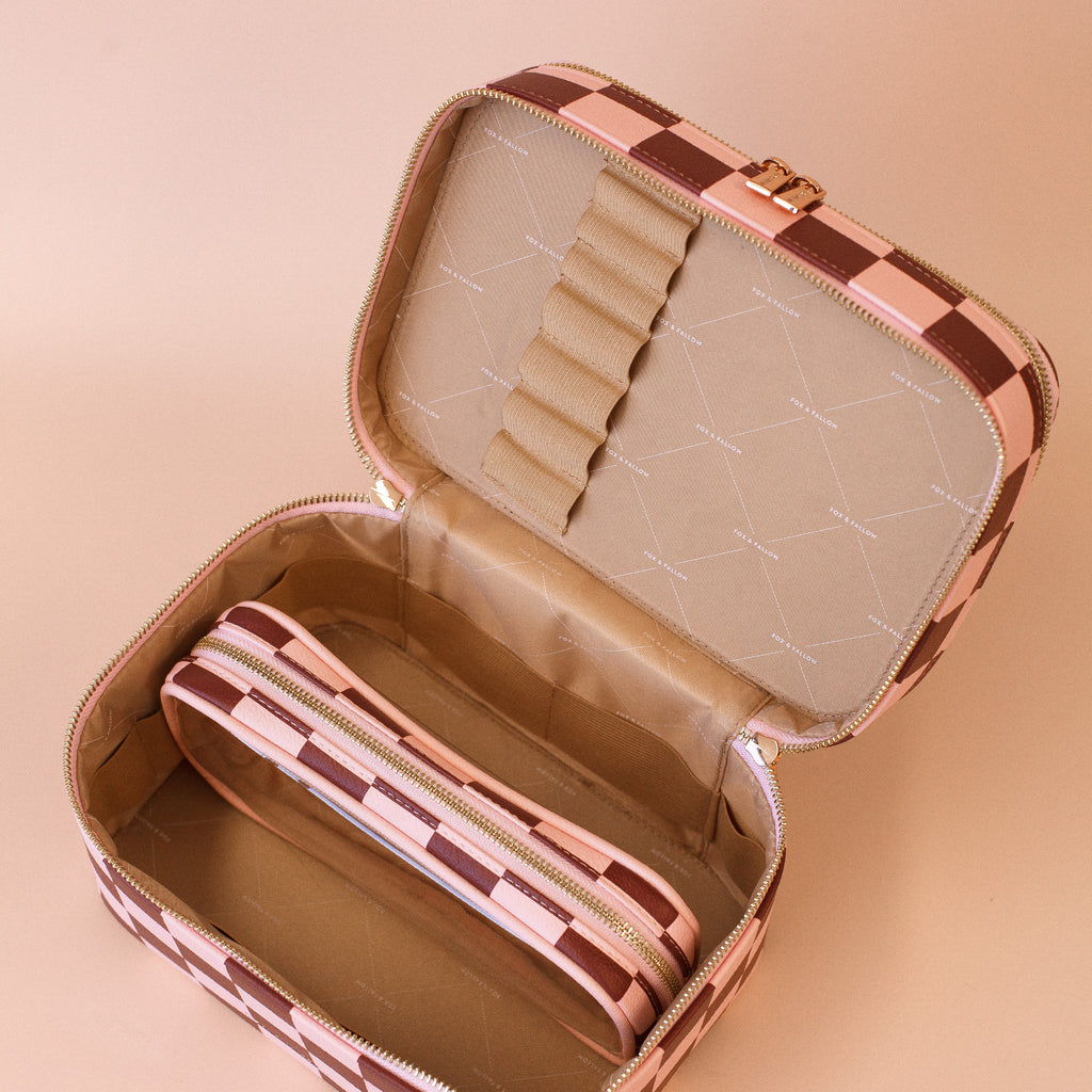 Cherry Check Vanity Case - 'The Classic'