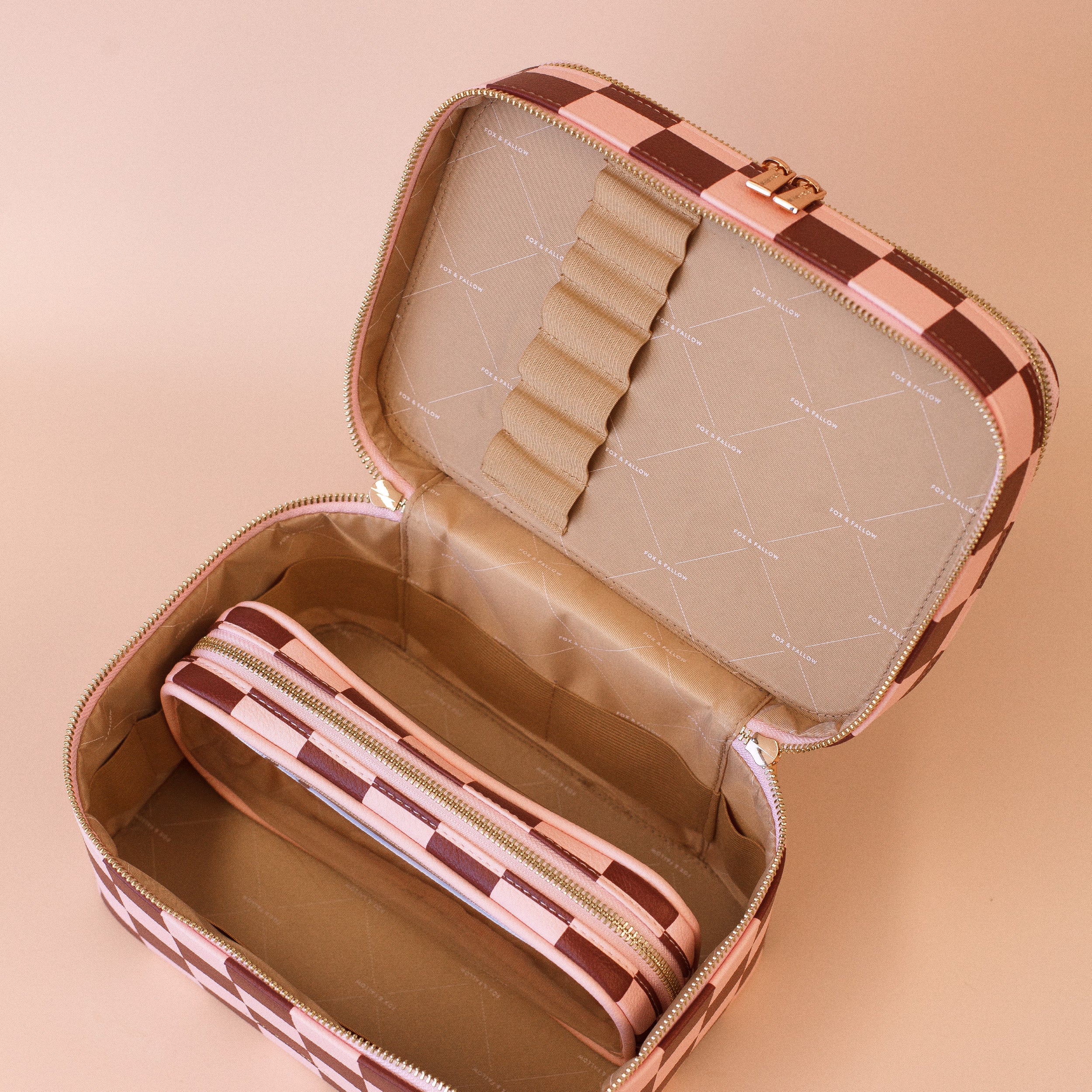 Cherry Check Vanity Case - 'The Classic'