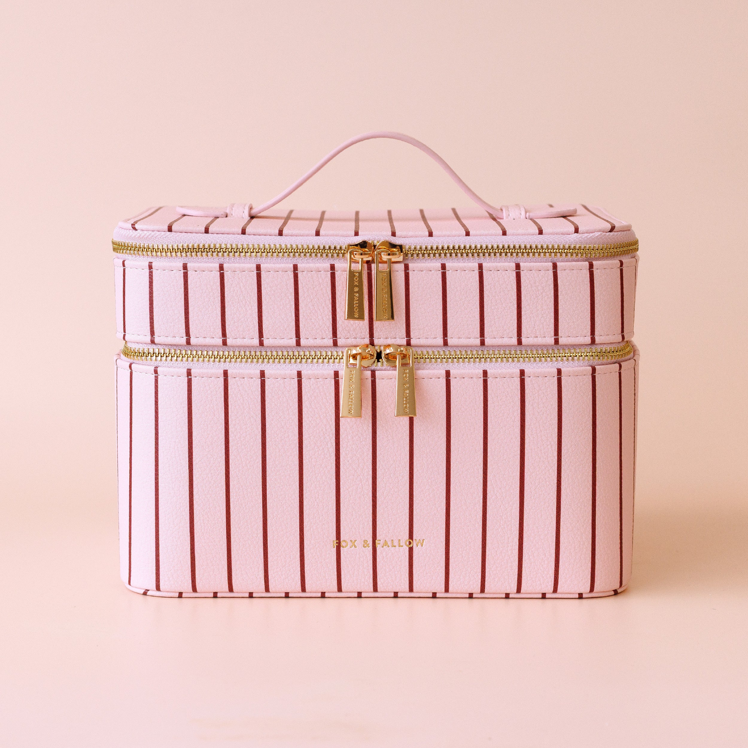 Rosé Pinstripe Vanity Case - 'The Classic' - PRE-ORDER (APRIL)