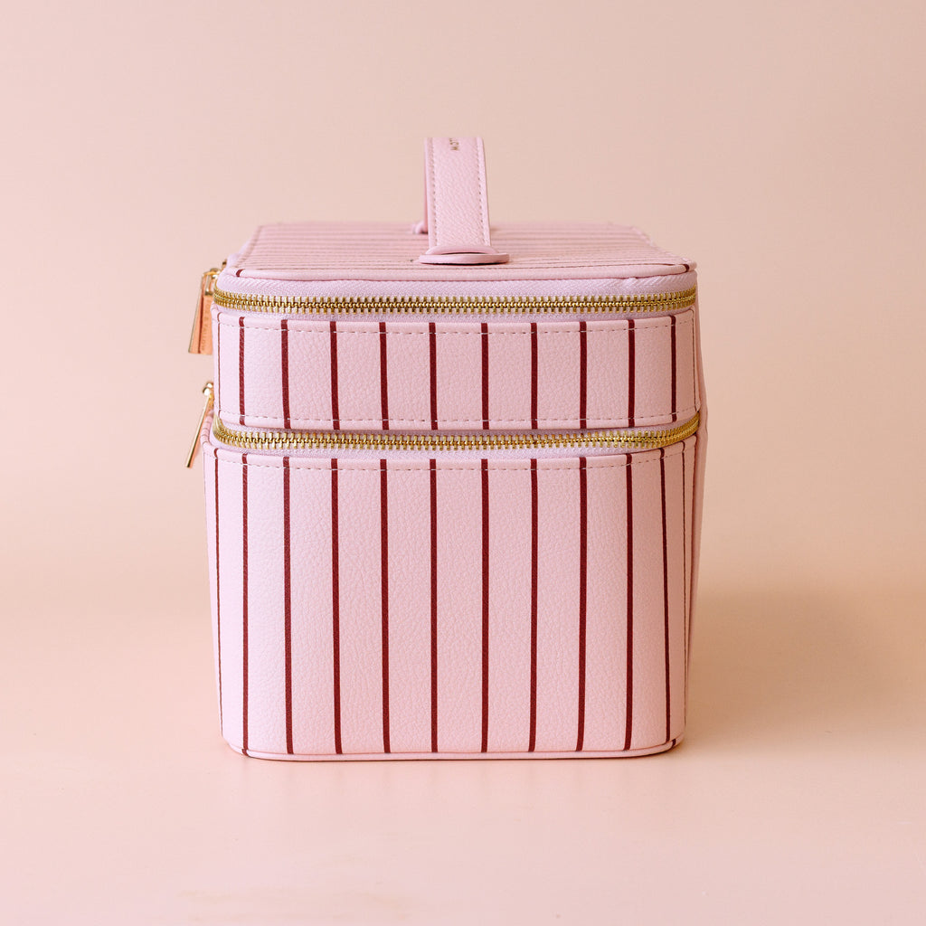 Rosé Pinstripe Vanity Case - 'The Classic' - PRE-ORDER (APRIL)