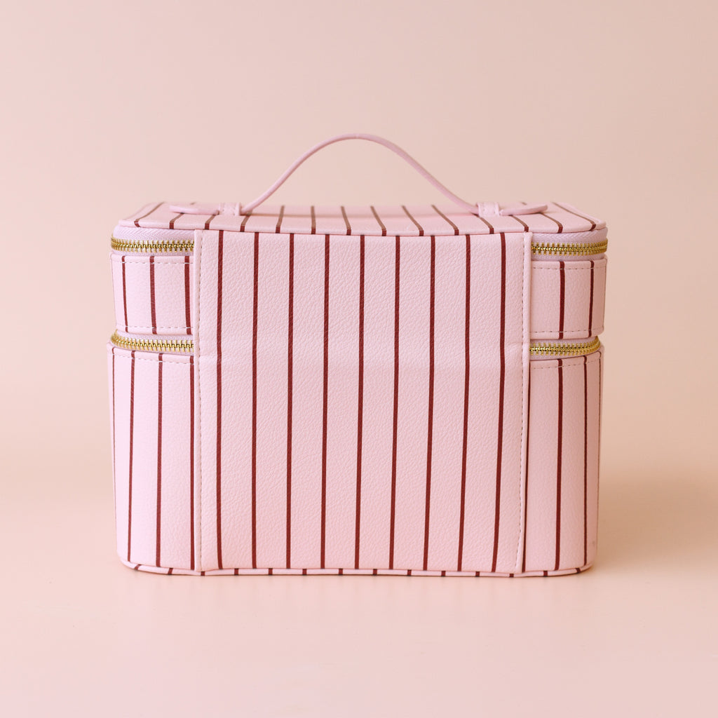 Rosé Pinstripe Vanity Case - 'The Classic' - PRE-ORDER (APRIL)