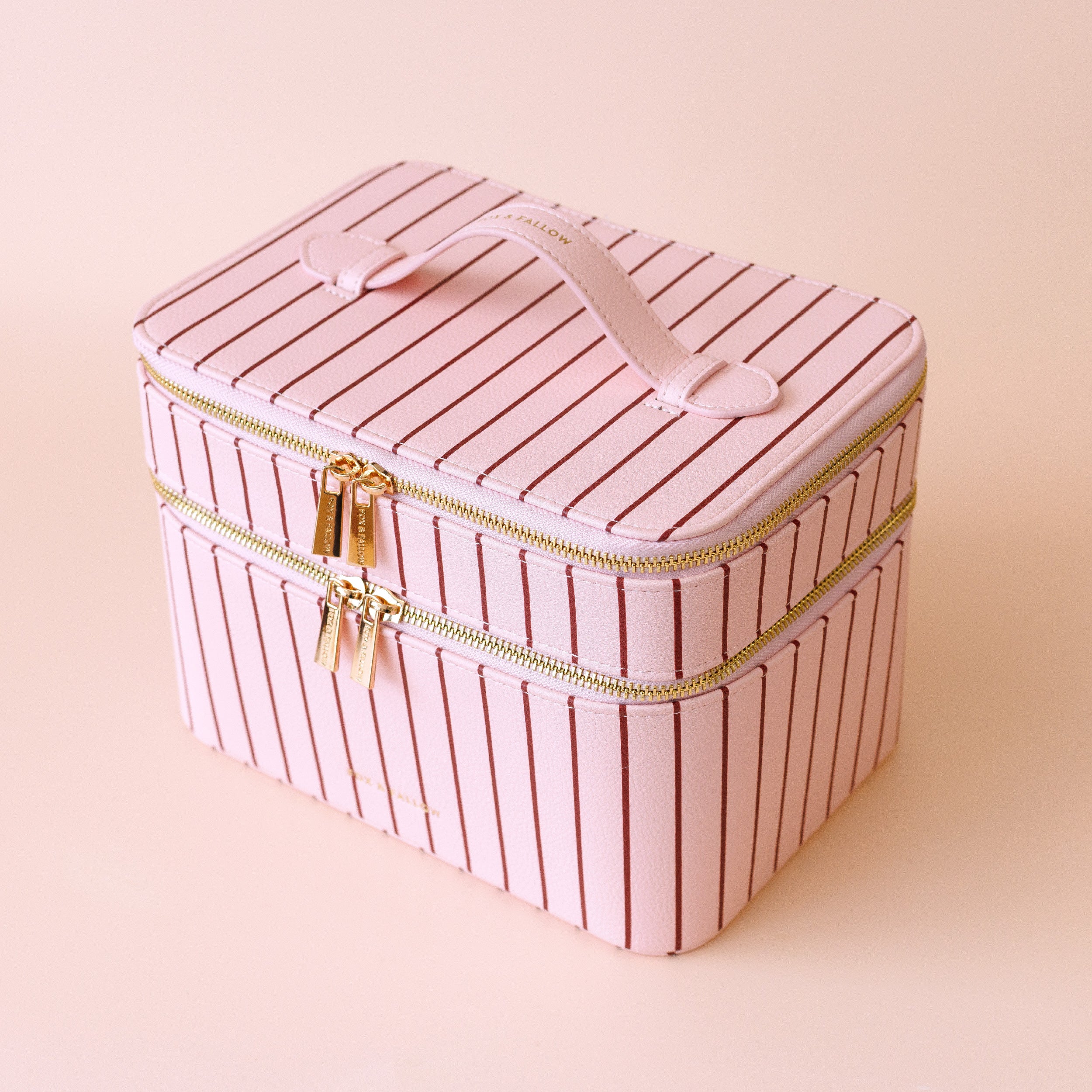 Rosé Pinstripe Vanity Case - 'The Classic' - PRE-ORDER (APRIL)