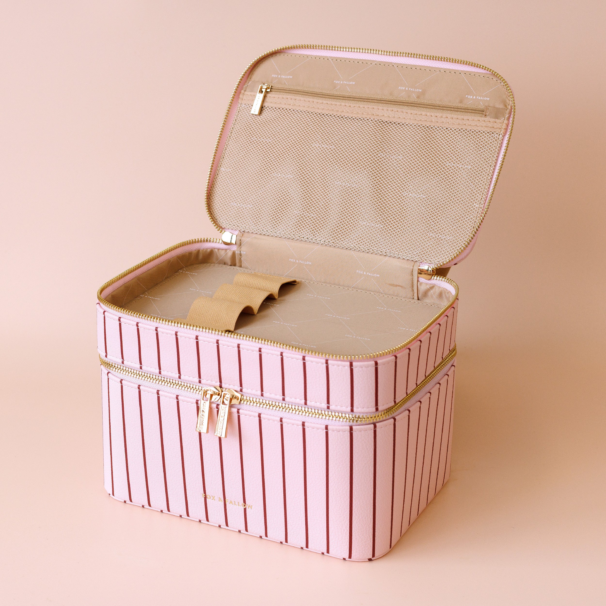 Rosé Pinstripe Vanity Case - 'The Classic' - PRE-ORDER (APRIL)