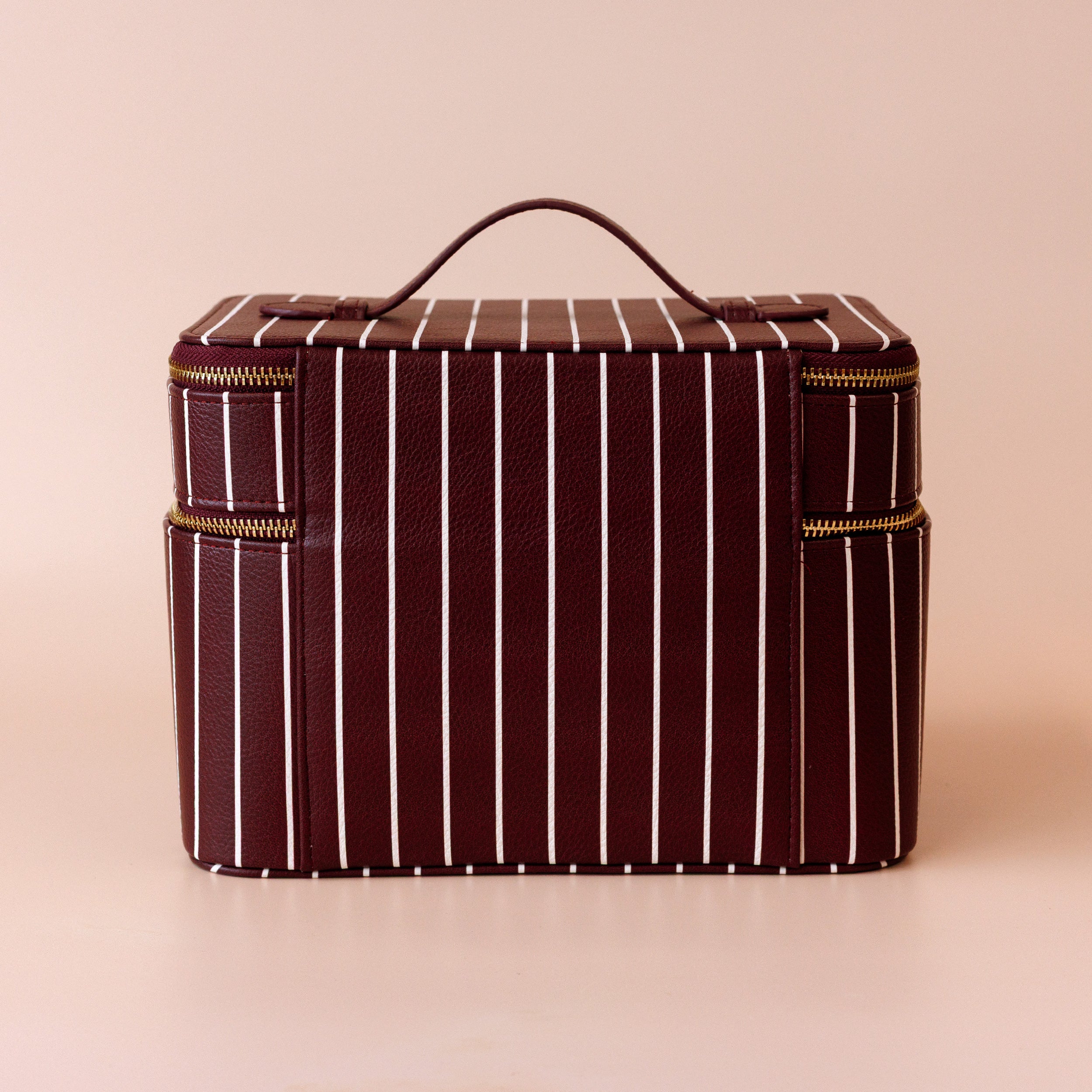 Merlot Pinstripe Vanity Case - 'The Classic' - PRE-ORDER (APRIL)