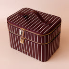 Merlot Pinstripe Vanity Case - 'The Classic' - PRE-ORDER (APRIL)