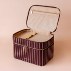 Merlot Pinstripe Vanity Case - 'The Classic' - PRE-ORDER (APRIL)