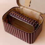 Merlot Pinstripe Vanity Case - 'The Classic' - PRE-ORDER (APRIL)