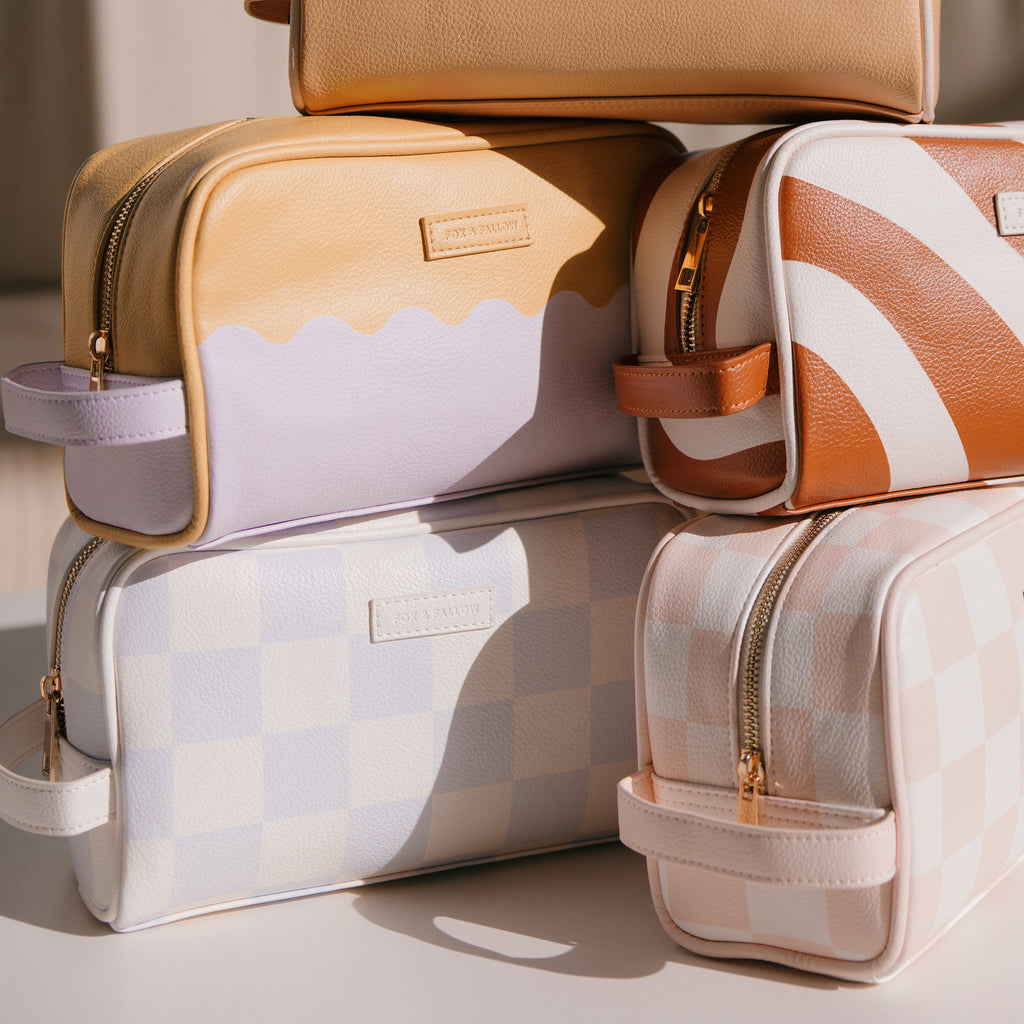 Salmon Check Wash Bag - LAST STOCK