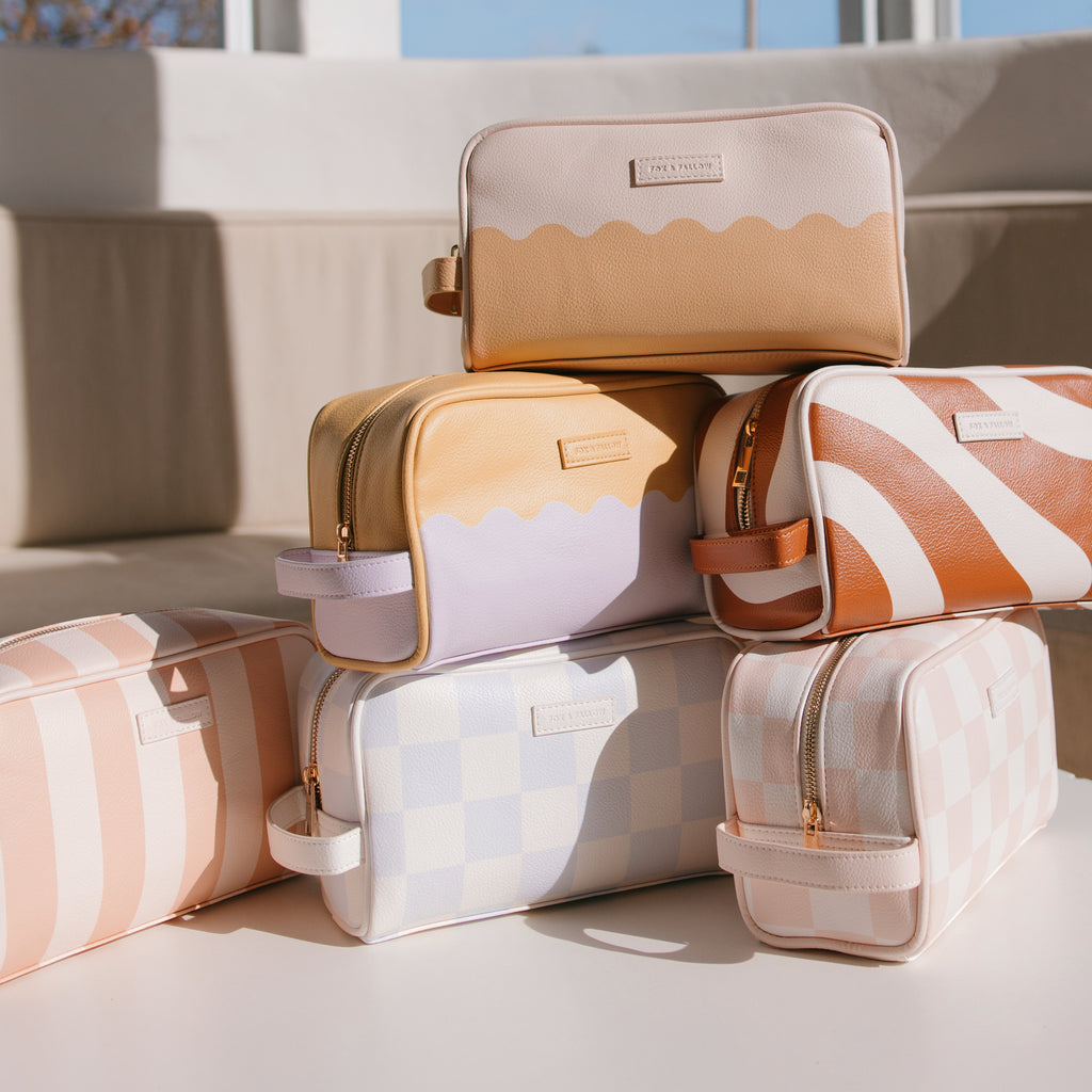 Salmon Check Wash Bag - LAST STOCK