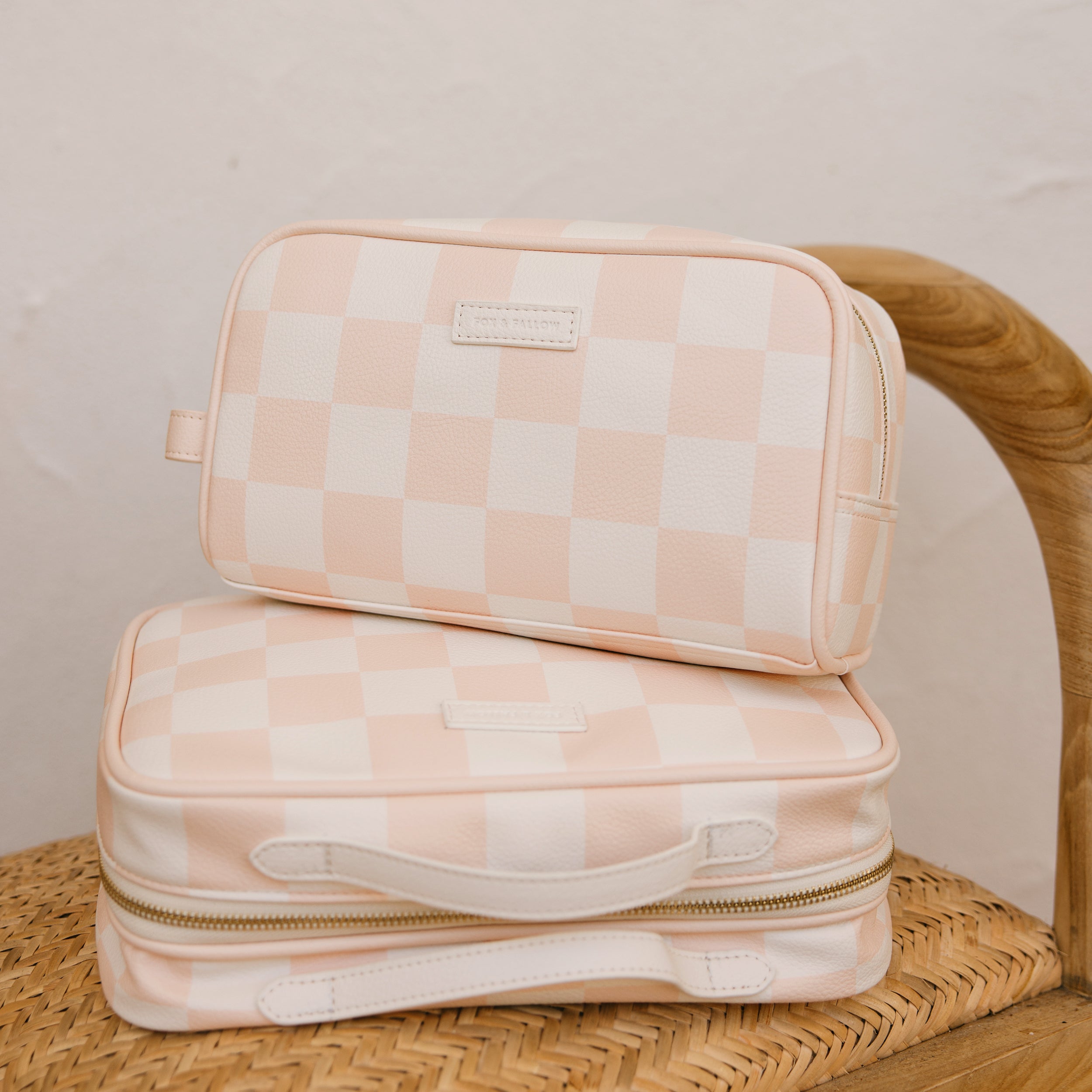 Salmon Check Wash Bag - LAST STOCK
