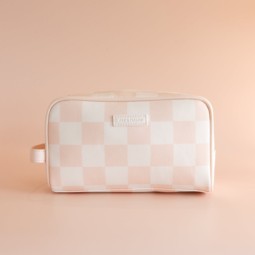 Salmon Check Wash Bag - LAST STOCK