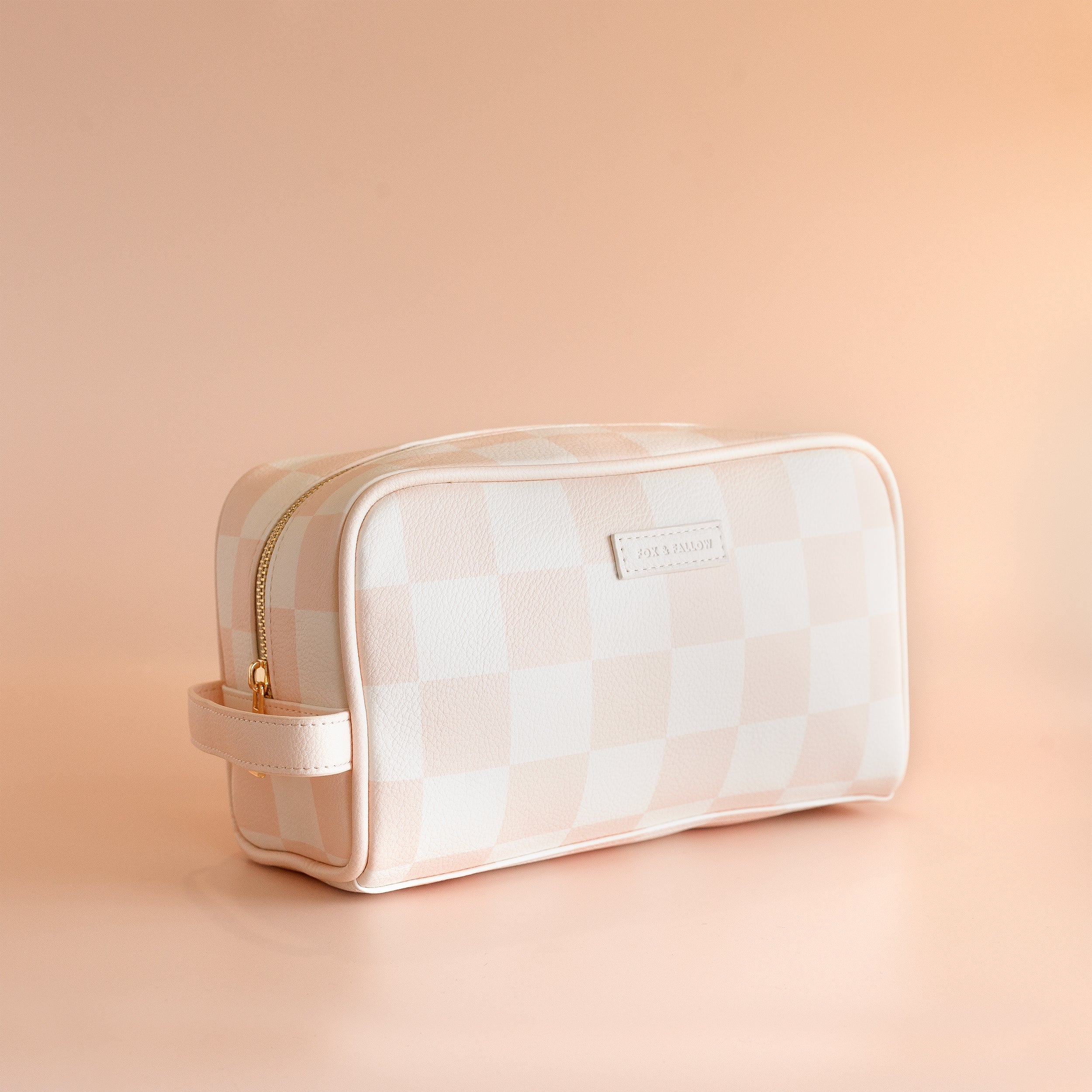 Salmon Check Wash Bag - LAST STOCK